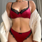 Wholesale French Lace Trim Sexy Breathable Satin Ultra-Thin Romantic for Women Soft Bra Set Underwear Lingerie