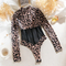 Wholesale Long Sleeve Leopard Print One Piece Underwear Sexy Perspective Slim Fitting Lingerie