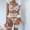 Wholesale Floral Embroidery Lace Women Bra Set Sexy Transparent Thin Lingerie