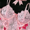 New Arrival Floral Print See-Through Bra and Panty Set Sexy Ultral-Thin Embroidery Lingerie