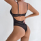 Wholesale Embroidery Lace One-Piece Underwear Set Sexy Deep V Backless Woman Lingerie