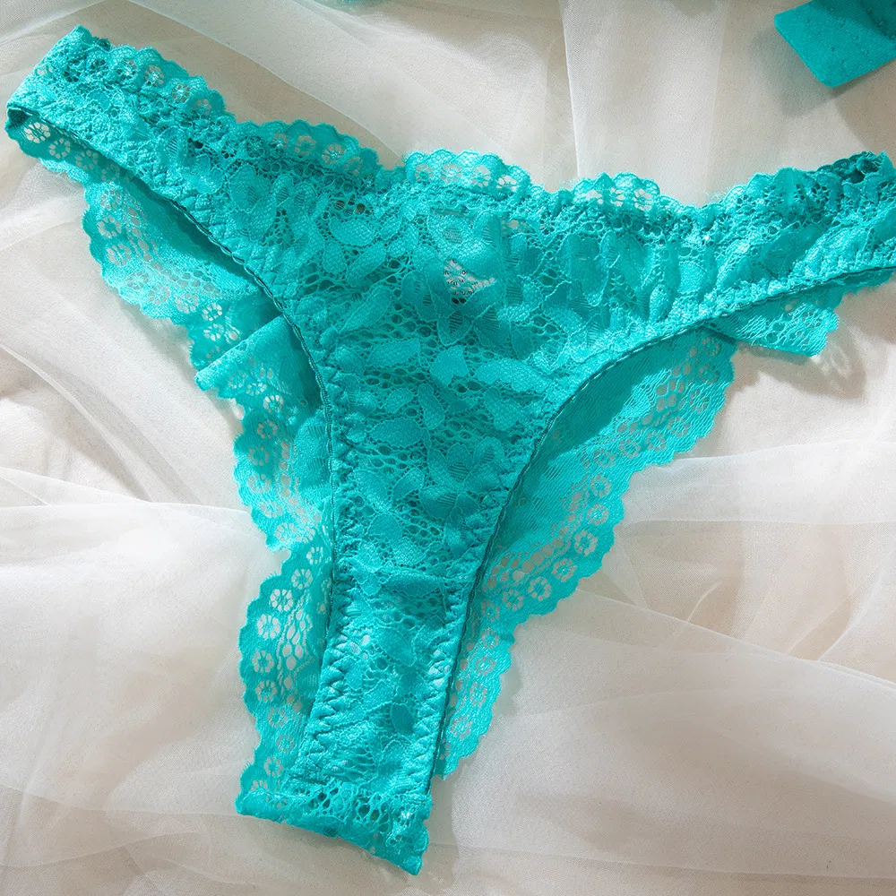 Sexy High Quality Embroidered Lace Women Bra Set New Style See-Through 2 Piece Lingerie