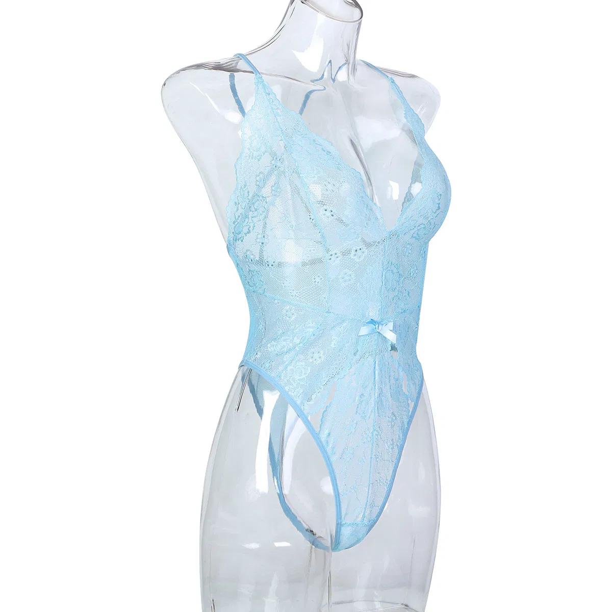 Wholesale V-Neck Hanging Neck One Piece Underwear Set Sexy Thin Embroidered Lace Lingerie