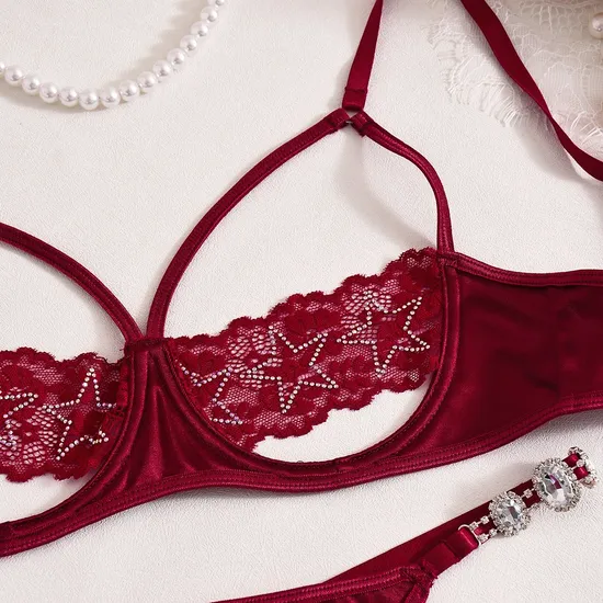 Hot Selling Delicate Ultra-Thin Underwear Set for Women Sexy Hollow out Lingerie