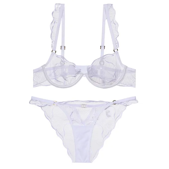 Ultra-Thin French Embroidery Lace Romantic for Women Soft Sexy Bra Set Underwear Lingerie