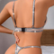 Sexy Tassel Rhinestone Decoration Underwear Set Wholesale See-Through Patchwork Lingerie
