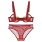 2025 Wholesale Mesh Gathering Ladies Breathable for Women Soft Bra Breathable Ultra-Thin Set Sexy Underwear Lingerie
