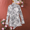Sexy High Neck Long Sleeve Tie-Dye Mesh Underwear Set Wholesale Women's Dress Lingerie