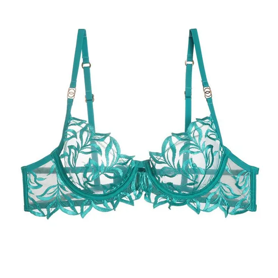 2025 French Embroidery Lace Trim Sexy Breathable Gathering for Women Soft Bra Breathable Ultra-Thin Set Sexy Underwear Lingerie