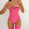 New Ultral-Thin Solid Color Lingerie Sexy See-Through Mesh Woman's One Piece Bodysuit