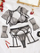 Wholesale Embroidery Garter Belt Underwear Set Sexy See-Through Women Lingerie