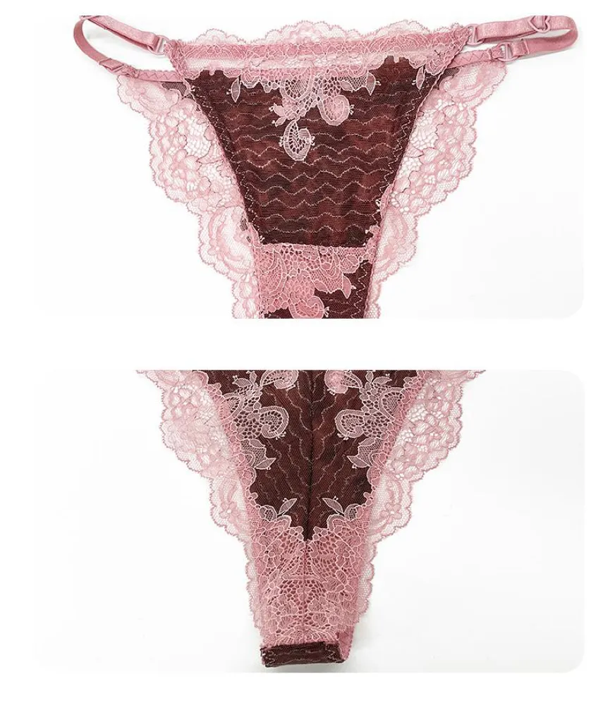 Wholesale French Anti-Sagging Sexy Breathable Lace Trim Gathering for Women Soft Bra Ultra-Thin Set Sexy Underwear Lingerie