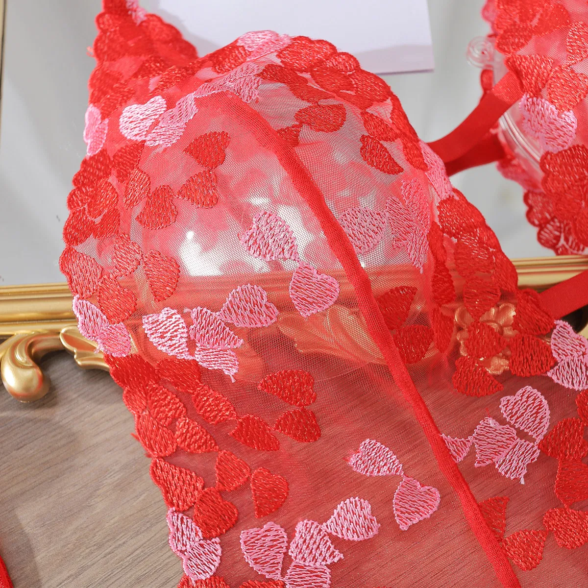 Sexy Deep-V Open Crotch Flower Embroidered Lingerie Hot Halter Neck Women Bodysuit