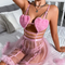New Sheer Mesh Skirt Underwear Set Sexy Solid Color Women Newest Lingerie