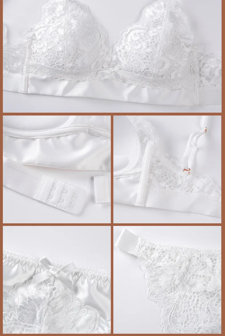 New Wholesale Seduction Triangular Cup Lace for Women Bra Breathable Ultra-Thin Sexy Underwear Set Lingerie