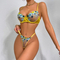 Sexy Satin Stitching See Through Underwear Set Wholesale Embroidery Color Contrast Lingerie