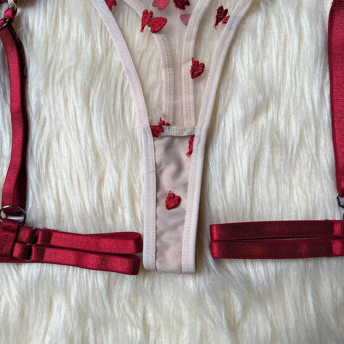 Wholesale Heart-Shaped Embroidery Woman Underwear Set New Erotic Transparent Lingerie