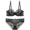 Wholesale Sexy Ultra-Thin Transparent Bra Lingerie Erotic Flowers Lace Women Underwear Set