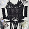 Sexy Transparent Eyelash Lace Underwear Set Wholesale Fishbone Shaping Lingerie