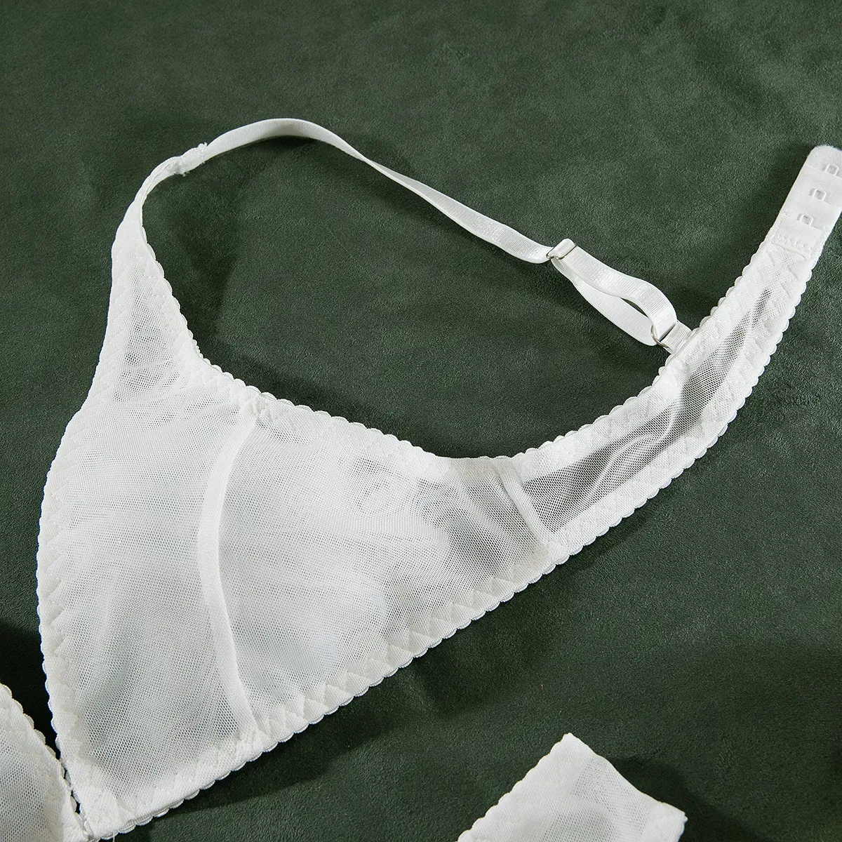 Wholesale Solid Color Ultra-Thin Underwear Set Sexy Non-Wired 2PCS Women Lingerie