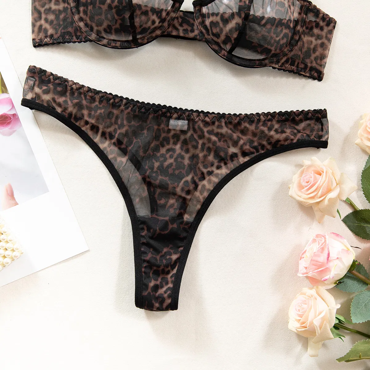 Wholesale See-Through Women's Underwear Set Sexy Ultral-Thin 2PCS Lingerie