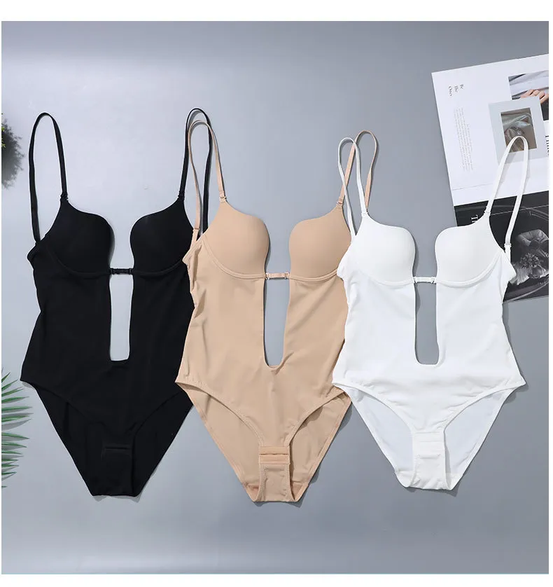 Seamless Breathable Tummy Control Abdomen Push up Backless Shapewear Sexy Bodysuit for Women