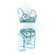 Sexy Erotic See Through Three Piece Woman Underwear Set Wholesale Flower Embroidery Lingerie