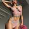 Factory Sell Fish-Bone Thin Perspective Mesh Bra Set Sexy High Quality Two Piece Woman Lingerie