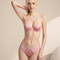 High Quality Llingerie Sexy Satin Lace Bra Breathable MID-Waist Brief Underwear Set