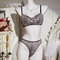 Wholesale Transparent Leopard Print Two-Piece Bra Set Sexy Thin Woman Lingerie
