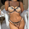 Romantic for Women Ultra-Thin Flower Embroidered Transparent Sexy Lace Bra Set Lingerie