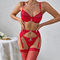 Wholesale See-Through Underwear Set for Woman Sexy Solid Color with Stocking Lingerie