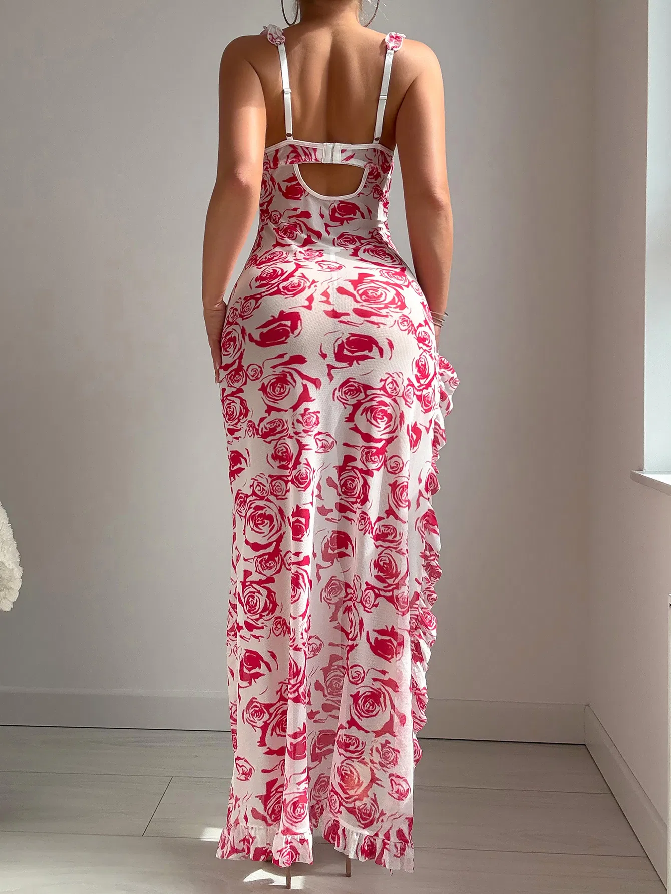 Sexy See-Through Women Underwear Set New Arrival Luxury Ulral-Thin See-Through Long Dress Lingerie