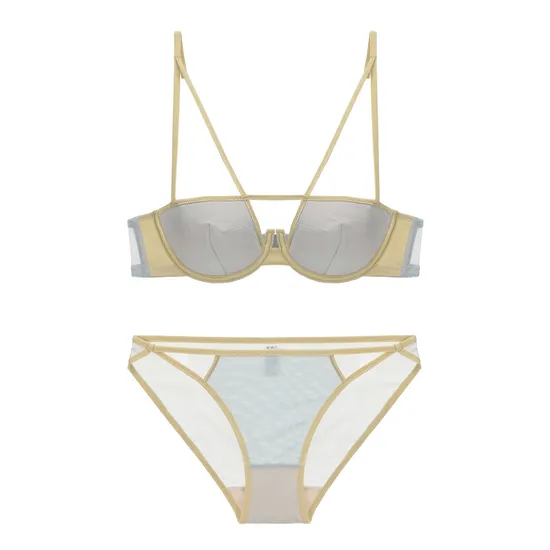 Wholesale French Style for Women Cotton Smooth Soft Steel Ring Sexy Breathable Backless Ultra-Thin Bra Set Underwear Lingerie