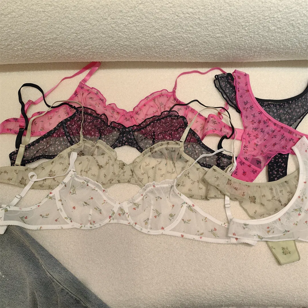 Wholesale French Sexy Ultra-Thin Lace Bra Set for Women Underwear Lingerie
