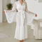 Sexy Long Sleeve Transparent Women Pajamas Sleepwear Wholesale Lace Deep V Bath Robe