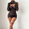 Sexy Transparent Flash Mesh Woman Bra Set with Gloves Wholesale Solid Color Ultral-Thin Lingerie