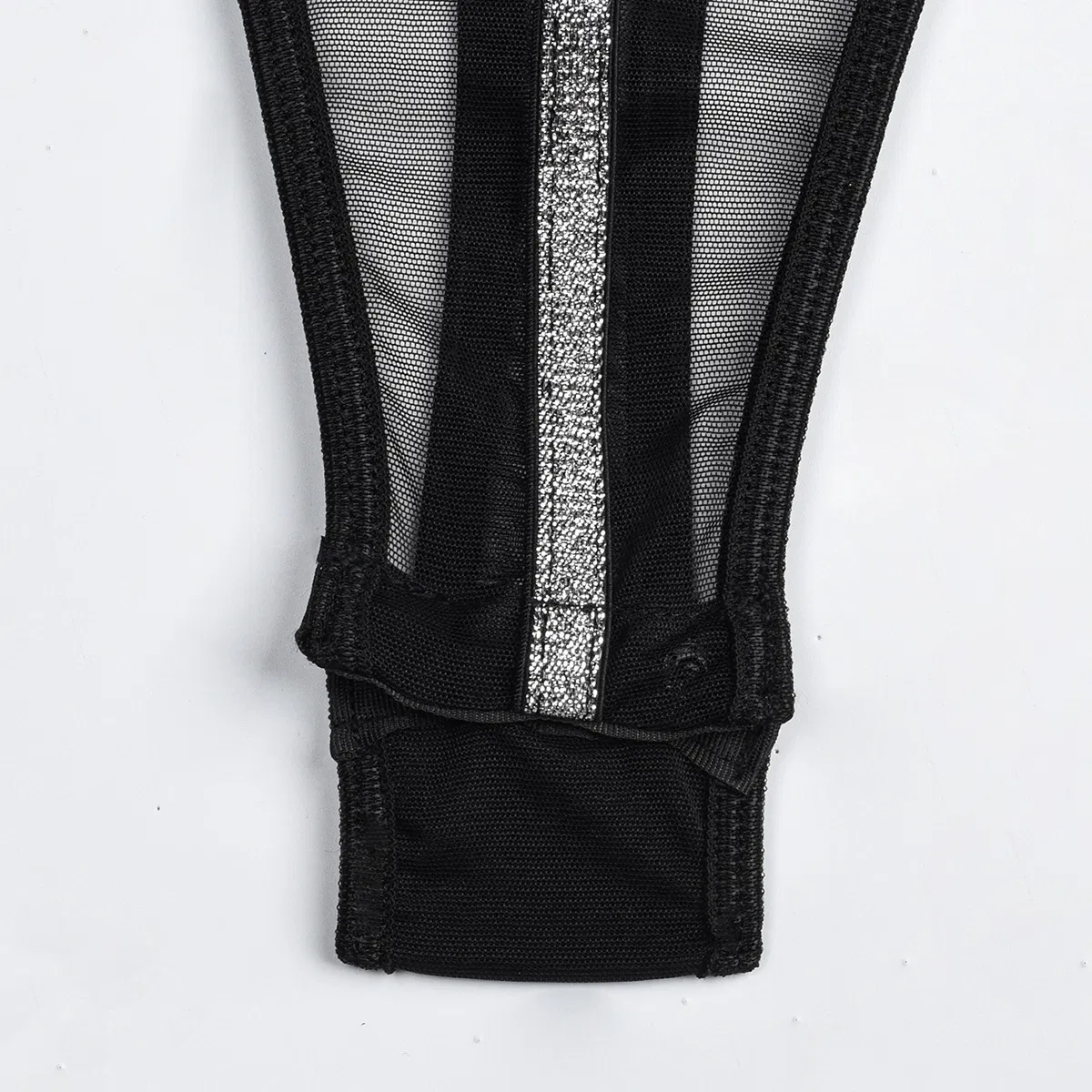 Sexy Wire Lines See-Through Mesh Patchwork Woman Bra Set Hot V-Neck One-Piece Lingerie