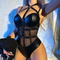Sexy Ultra-Thin Bondage One Piece Underwear Set Erotic Strap Woman Lingerie