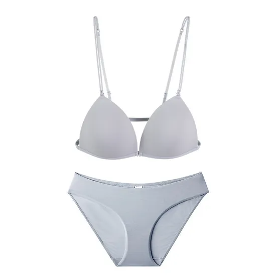 Wholesale French New Style Front Buttons Ultra-Thin Bra Set Sexy Underwaer Lingerie
