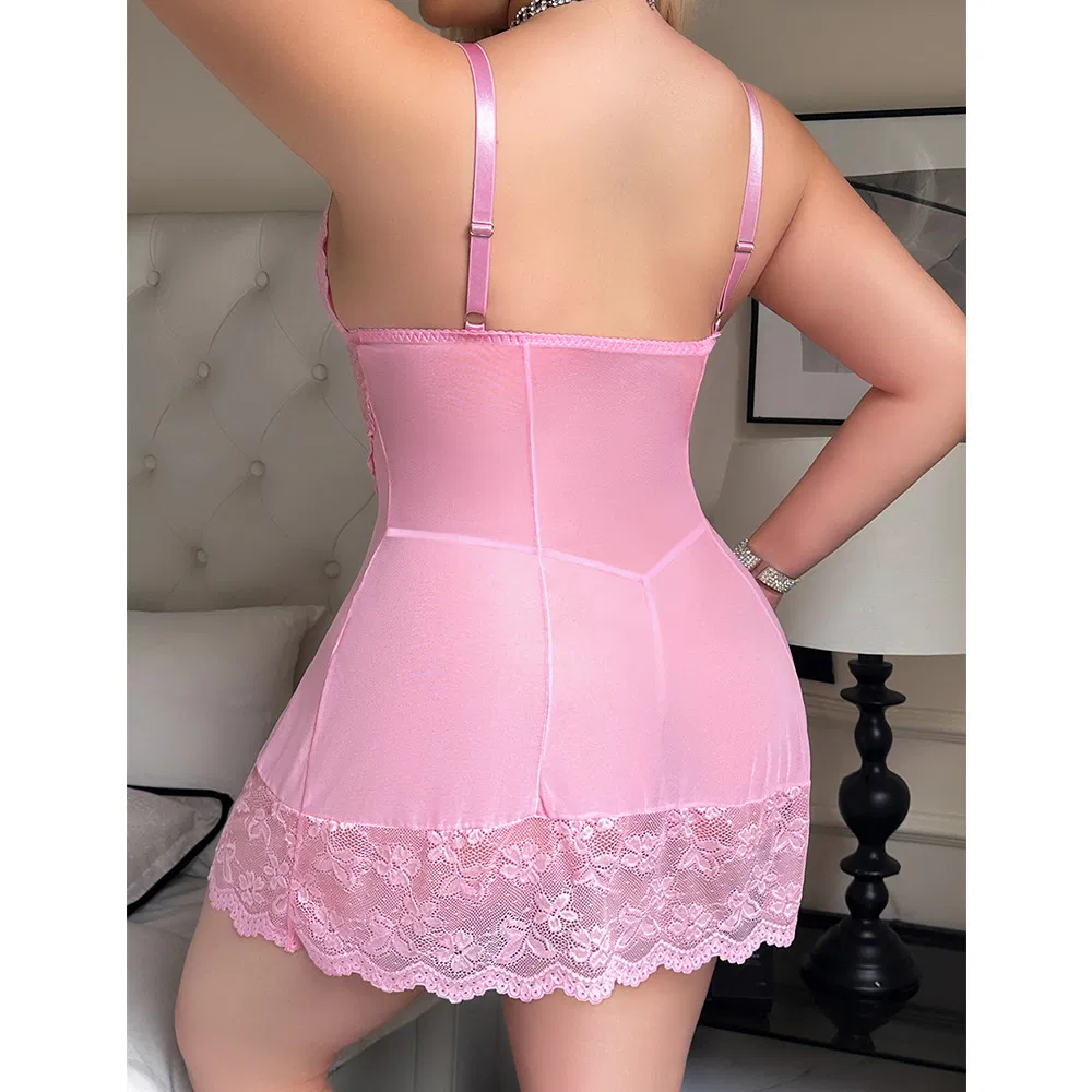 Hot Fashion See-Through Ultral-Thin Bra and Panty Set Sexy Plus Size Women's Lingerie