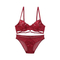 New Style French Romantic for Women Soft Embroidery Lace Trim Sexy Breathable Ultra-Thin Bra Underwear Set Lingerie