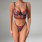 Sexy Fishbone Heart-Shaped Embroidery 2 PCS Underwear Set Wholesale Transparent Mesh Lingerie