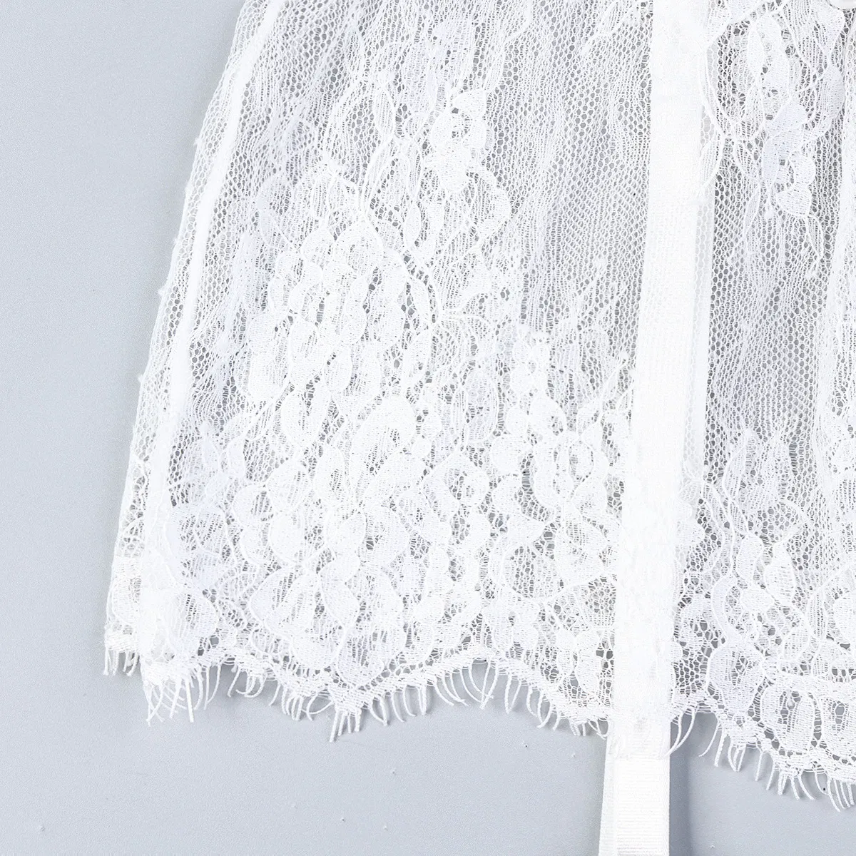 New Design Embroidery Lace Bra Set Sexy Perspective Pearl Skirt Woman Lingerie