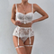 New Design Embroidery Lace Bra Set Sexy Perspective Pearl Skirt Woman Lingerie