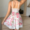 Sexy See-Through Long Dress Woman Bra Set Wholesale Flower Print Ultral -Thin Lingerie