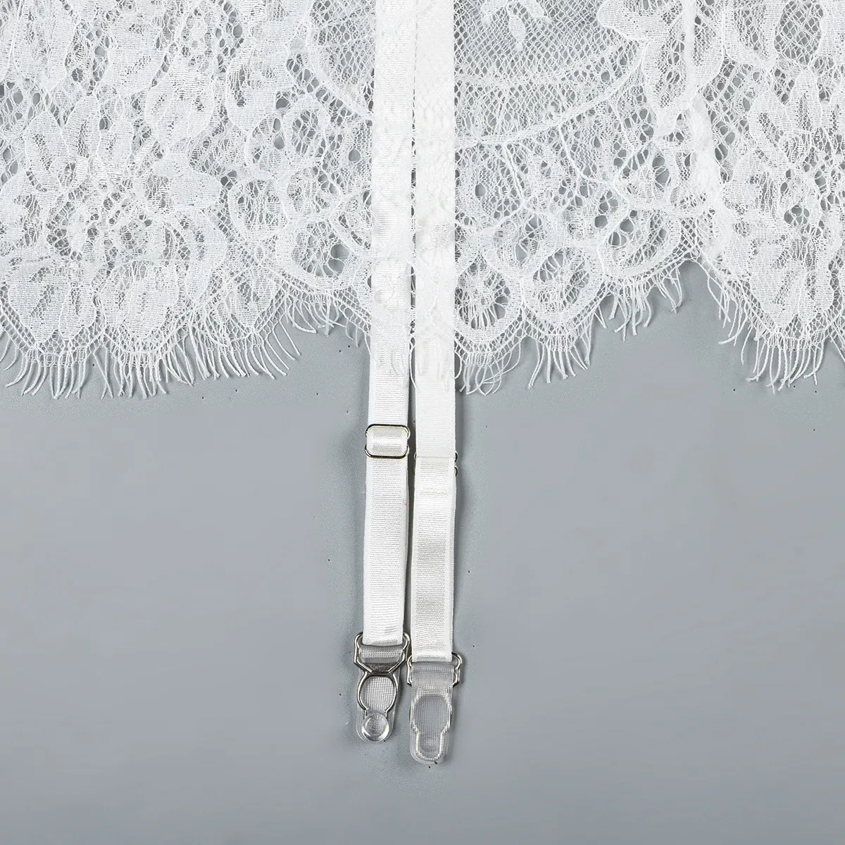 Wholesale See Through Eyelash Lace Underwear Set Sexy Suspender Skirt Woman Lingerie