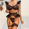 Wholesale Floral Embroidery Lace Women Bra Set Sexy Transparent Thin Lingerie