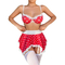 Hot Selling Polka DOT Mesh Short Skirt Bra Set Sexy Lace Decoration Woman Lingerie