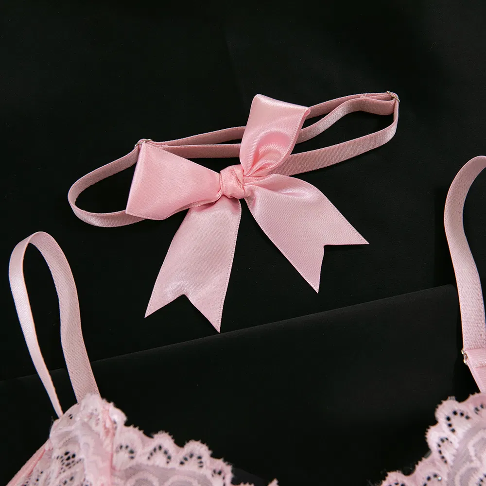 New Arrival Floral Print See-Through Bra and Panty Set Sexy Ultral-Thin Embroidery Lingerie
